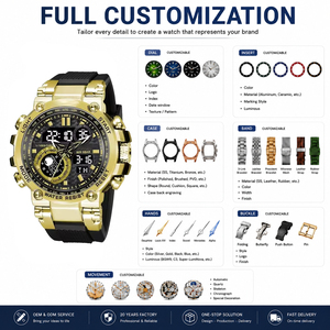 Montre Homme Smael 8093 à Double Affichage, Grand Cadran LED Numérique, Sportive et Tendance, Personnalisable OEM/ODM avec Logo – Reloj - Product Image 2