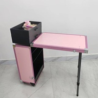 Table de manucure mobile pliable, station mobile, table de maquillage roulante, table de manucure, étui à ongles roulant