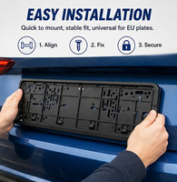 Support de plaque d'immatriculation réglable et mobile en plastique, norme européenne, vente en gros