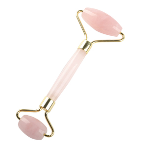 Rouleau de massage facial en quartz rose vibrant à double tête, baguette de guérison en pierres naturelles, vente en gros - Product Image 2