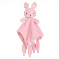 Nouvelle conception, couverture de sécurité en peluche super douce, brodée sur mesure avec un lapin, cadeau d'anniversaire pour bébé