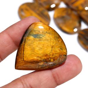 Natural <b>Tiger</b> <b>Eye</b> Mix Cabochon Gemstone | Golden Yellow Brown Chatoyant Loose Stone Jewelry Making | Third Party Certified High - Product Image 4