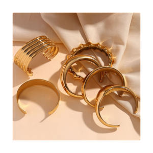 ERESI 2024 Nueva joyería brazalete multicapa al por mayor chapado en oro 18K Acero inoxidable impermeable elegante brazalete exagerado - Product Image 1