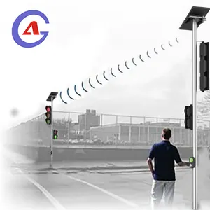 免费安装指导服务无线太阳能交通Semaforo Peanton系统人行横道按钮信号