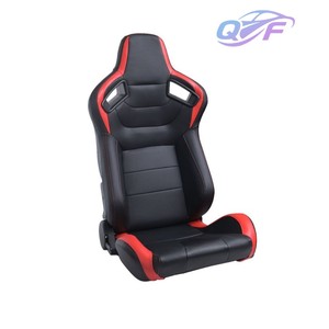 Nuevos asientos de carreras de cubo de tela de gamuza roja completa Gradas de asiento deportivo universal con asiento de atasco de tráfico de techo - Product Image 6