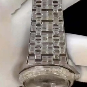 นาฬิกาข้อมือกลไกระบบอัตโนมัติสำหรับผู้ชายได้รับการรับรอง Gia จาก Hip Hop สีขาวทองใหม่หรูหราเพชร VVS Moissanite - Product Image 2