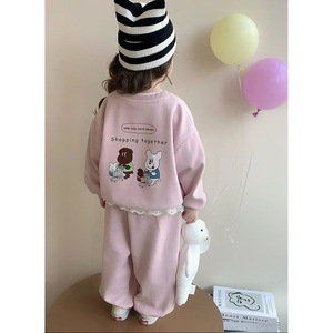 Set Maglione con Stampa Animalier per Ragazze, Stile Principessa Chic Occidentale, Casual Primavera/Autunno, Due Pezzi, Manica Lunga, Cotone/Poliestere - Product Image 3