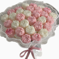 Lilin Aroma Buket Bunga Peony 3D Lilin Kedelai Berbentuk Buket Bunga untuk Hadiah Hari Valentine