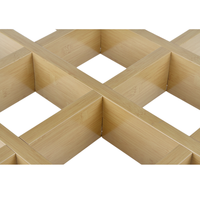 Panneau de plafond ouvert en alliage d'aluminium moderne, finition grain de bois, classe ignifuge, performance anti-feu pour hôpitaux et bureaux