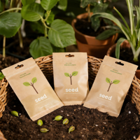 Sacs d'emballage pour graines en Mylar plastique imprimés sur mesure, sachets à trois soudures latérales, emballages vides pour graines, sacs en polyéthylène, paquets pour légumes