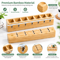 Portapillole Settimanale in Bambù con Chiusura Magnetica, Contenitore Portatile per Medicinali e Integratori