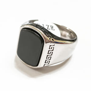 خاتم عصري بحجر أسود وأخضر من الفولاذ المقاوم للصدأ 316L، مجوهرات بانك للرجال مناسب للحفلات - Product Image 6
