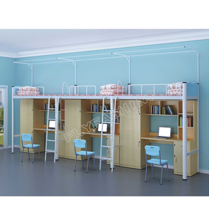Prix bon marché Collège Travailleur Appartement Maison Dortoir Facile à Installer Métal École 2 Étudiants Stockage en bois Loft <span class=keywords><strong>Lit</strong></span> superposé <span class=keywords><strong>avec</strong></span> <span class=keywords><strong>bureau</strong></span> - Product Image 6