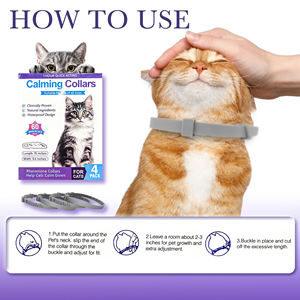Collier pour animaux de compagnie en silicone réglable et imperméable, anti-puces et anti-tiques, à libération rapide, formule naturelle, protection de 8 mois pour chiens et chats - Product Image 5