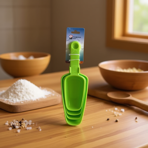 MNJ <b>Measuring</b> <b>Spoon</b> Set 3 Piece Green Plastic Food Grade PP Kitchen Cooking Tool - Product Image 3