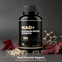 Capsules de Nicotinamide Riboside OEM avec Resvératrol 1000mg, booster de NAD pour la santé cellulaire, l'énergie et la vitalité