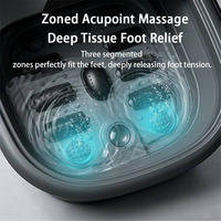 Bain de pieds chauffant pliable avec rouleaux rotatifs, seau de trempage portable pour les pieds, soin quotidien à domicile