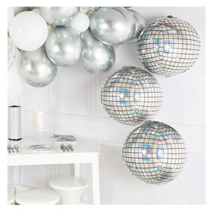 80s 90s rétro décorations de fête populaires <span class=keywords><strong>Rock</strong></span> and Roll Looks 4D Disco ballons en métal brillant feuille ballon décor de mariage - Product Image 1
