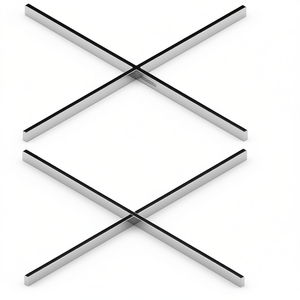 Marco Cromado Moderno en Forma de X de 80x80 para Soporte de Mueble de Salón - Product Image 1
