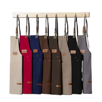 Tablier à bavette réglable 100% coton noir Orange rouge bleu avec poches Tabliers de cuisine pour femmes hommes Chef