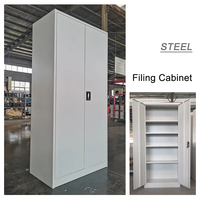 Armoire de rangement métallique en acier à verrouillage par clé, 5 compartiments, étagère réglable, idéale pour bureau et garde-manger – Vente directe usine