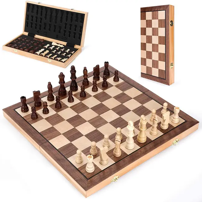 ポータブルトーナメントチェス磁気チェスセット等身大チェスボード折りたたみチェスボックス