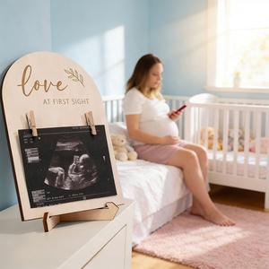 <span class=keywords><strong>Cadre</strong></span> <span class=keywords><strong>photo</strong></span> commémoratif pour bébé en bois, double face, écologique, avec logo <span class=keywords><strong>personnalisé</strong></span>, pour la <span class=keywords><strong>naissance</strong></span>, à suspendre au mur - Product Image 5