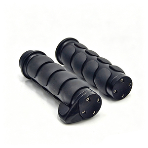 Puños de aluminio de 25 mm para motocicleta Harley, 4 secciones, asistencia para acelerador, puños de manillar de fácil tracción, negro cromado - Product Image 4