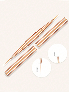Pinceau double tête pour nail art à rayures françaises, stylo liner en poils synthétiques pour vernis gel, outil de manucure - Product Image 5