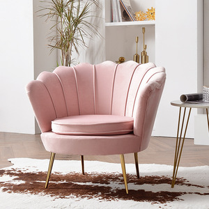 Divani in velluto rosa a buon mercato in metallo nordico sedia da ufficio design di lusso imbottita moderna casa Set divani mobili da soggiorno - Product Image 2