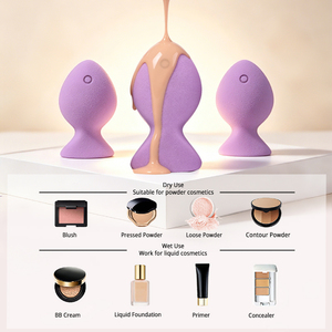 Esponja de Maquillaje JLY Personalizada con Diseño de Pez, Color Degradado, Absorbente y Lavable, para Base y Corrector - Product Image 5