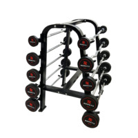 Barre de musculation noire à poids libre, courbée et droite, pour la musculation à domicile et en salle de sport, barre de musculation fixe en caoutchouc