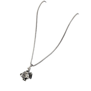 Pendentif ange animal en acier inoxydable, chaîne unisexe, collier tendance, design de dessin animé en argent antique - Product Image 5