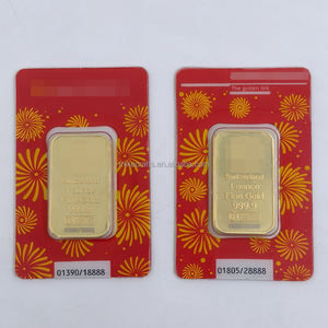 Chinese dierenriem draken slang Zwitserland 1oz metaal ambachtsgeschenk bullion ingots verguld staafje met blisterverpakking - Product Image 3