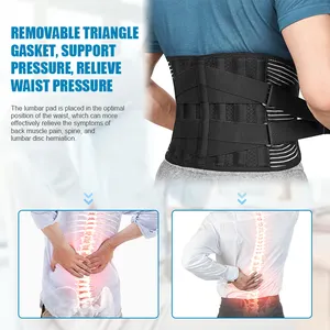 Cinto de apoio para dor lombar para mulheres e homens, cinta respirável para costas com almofada lombar para disco herniado