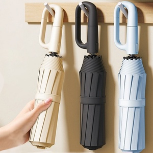 Durable Premium Grip <b>Automatic</b> Folding Rain <b>Umbrella</b> Parasol Dla Kobiety Promotional Windproof Pongee 3 Fold <b>Umbrella</b> for Rain - Product Image 4