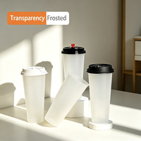 Gobelets en PP transparents biodégradables et écologiques, jetables, avec couvercles, 12oz, 16oz, 18oz, personnalisables avec logo, prix usine de gros