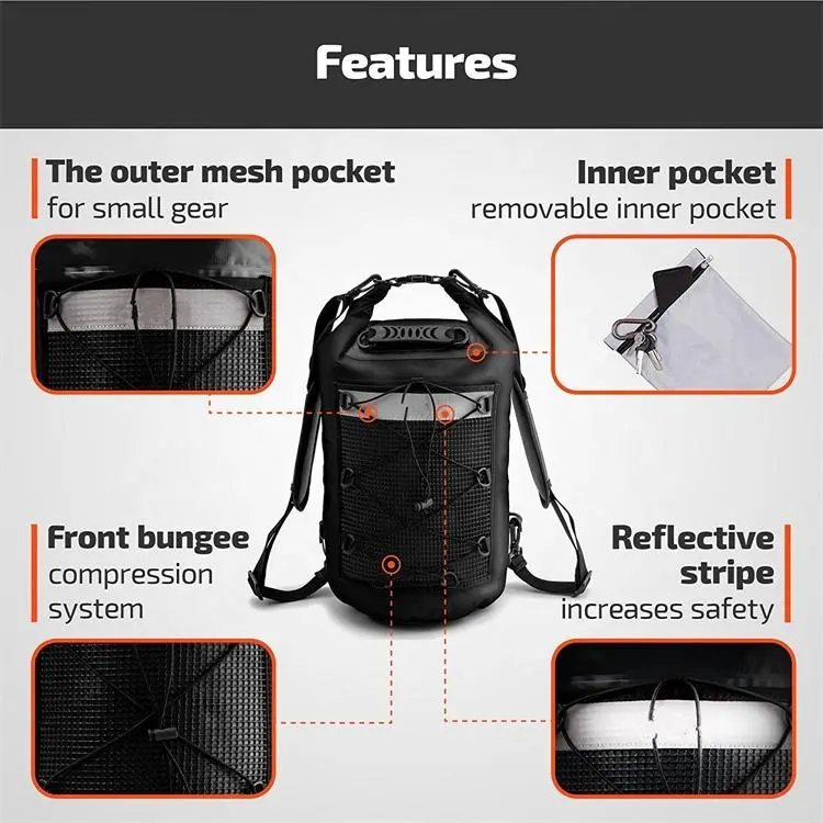 Dry Bag 10L/20L/30L Wet Bag Waterproof Bag Backpack for Travelling Fishing Cycling Kayaking Swimming Boating Beach