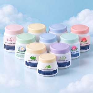 Pastel Lid Plastic Cream <b>Jar</b> Cosmetic Packaging Container Wide Mouth Storage Tub Custom <b>Label</b> - Product Image 1