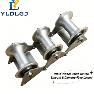 Rodillo de Cable Articulado Profesional YILI de Triple Esquina, Guía de Tres Ruedas de Aluminio <span class=keywords><strong>para</strong></span> Construcción Subterránea de Telecomunicaciones y Energía - Product Image 5