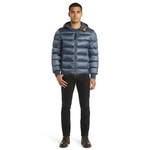 Fashionable <b>Men</b> Puffer <b>Jacket</b> with Hood Lightweight <b>Warm</b> and Waterproof Winter Coat for Casual and Outdoor Use - Product Image 1