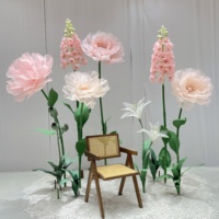 Grandes fleurs artificielles géantes en flanelle violettes Floson pour décorations de mariages, fêtes et festivals