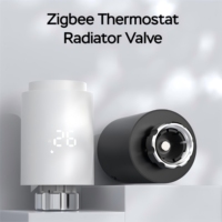 Zigbee 3,0 Botón de perilla de diseño moderno TRV con actuador de radiador controlado por voz de la aplicación Tuya Fit Google Assistant