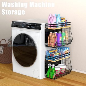 <b>Metal</b> <b>Wall</b>-Mounted <b>Cabinet</b> Door Hanging Basket Organizer Fruit Vegetable Storage Rack for Kitchen Fruit Storage Rack - Product Image 3