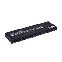 Divisor HD Comercial FJGEAR de 10 Puertos, 1 Entrada y 10 Salidas, Amplificador de Distribución de Video 4K 30Hz para Grandes Proyectos de Señalización Digital