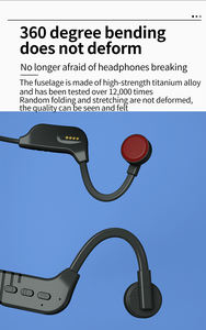 Casque de Sport étanche sans fil à oreille ouverte LED batterie casque à Conduction osseuse Microphones pour entraînement course à pied Gym - Product Image 5