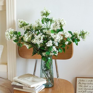 Fleurs artificielles de lilas et d'osmanthus en soie blanche, branche unique, pour la décoration de la maison et des mariages - Product Image 4