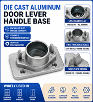 Support de fixation carré usiné CNC en acier inoxydable/aluminium pour base de poignée de porte ou fenêtre à battant