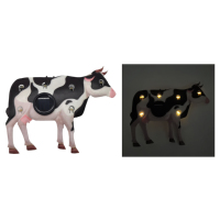 Lampu Halaman LED Bentuk Sapi Bertenaga Surya Lampu Ornamen Hewan Ternak Akrilik Tahan Air untuk Dekorasi Jalur Taman Luar Ruangan