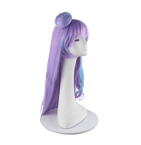 Perruque de cosplay Mikumo Guynemer, longue, dégradé violet-bleu, avec chignon détachable, cheveux synthétiques résistants à la chaleur pour l'anime - Product Image 2